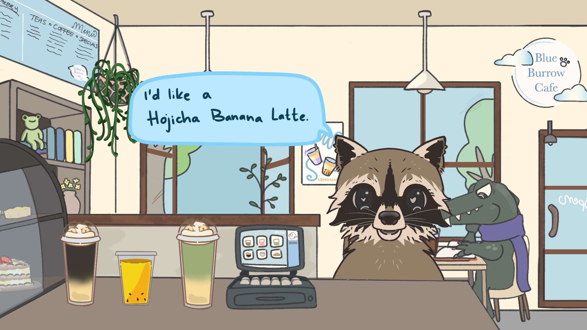 Expresso Racoons Blue Burrow Cafe